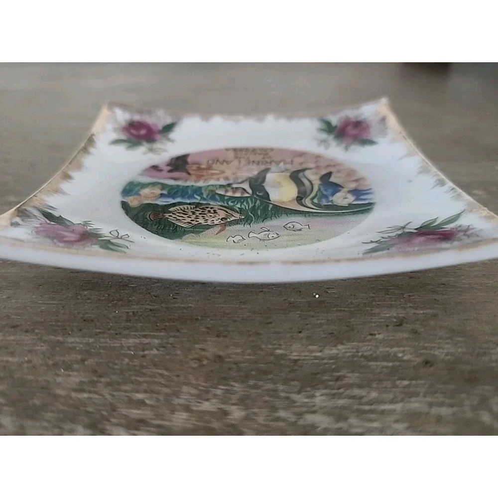 Vintage Ceramic Marineland of the Pacific California Trinket Key Ring Dish 4